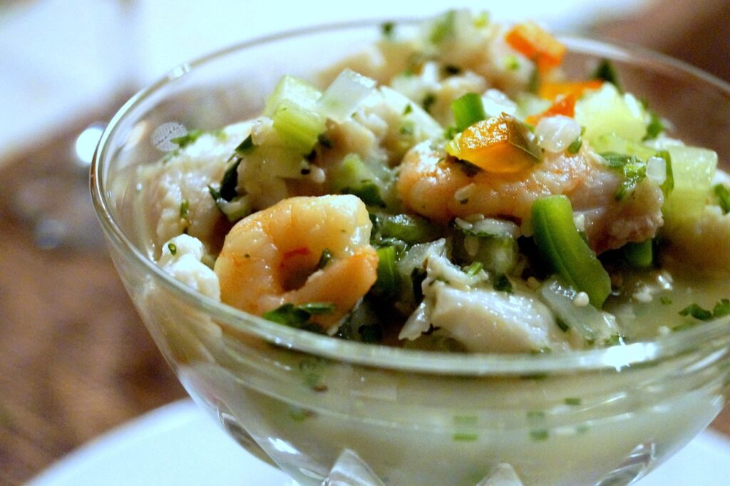 ceviche, menu, shrimp